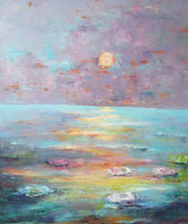 Die K&uuml;nstlerin Tosca Zaprianova, Mond, 70/90 cm., Oil, Preis: EUR 300